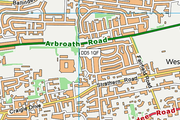 DD5 1QF map - OS VectorMap District (Ordnance Survey)