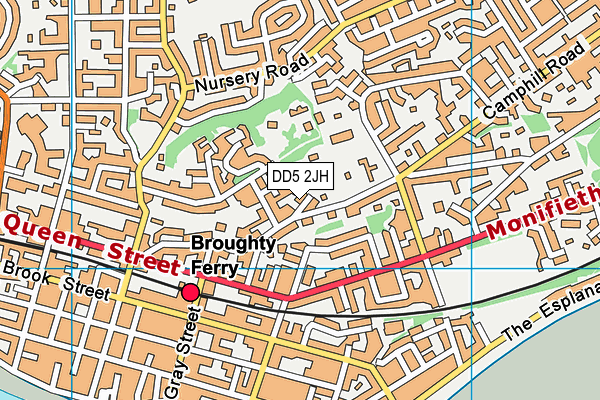 DD5 2JH map - OS VectorMap District (Ordnance Survey)
