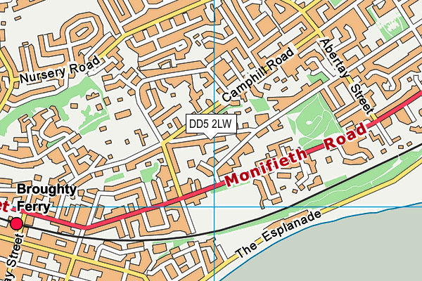DD5 2LW map - OS VectorMap District (Ordnance Survey)