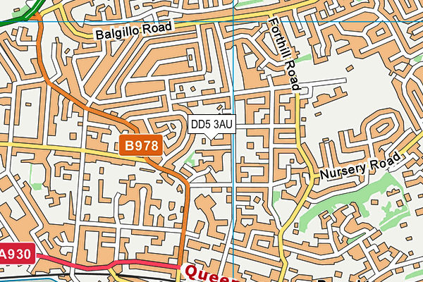 DD5 3AU map - OS VectorMap District (Ordnance Survey)