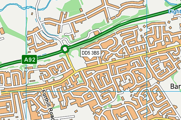 DD5 3BS map - OS VectorMap District (Ordnance Survey)