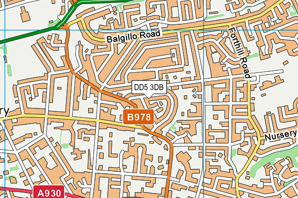 DD5 3DB map - OS VectorMap District (Ordnance Survey)