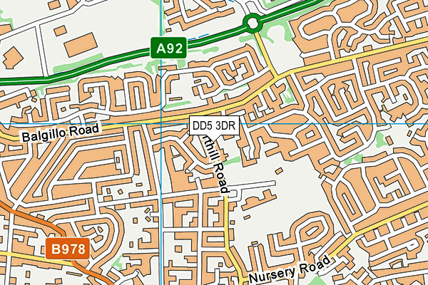 DD5 3DR map - OS VectorMap District (Ordnance Survey)