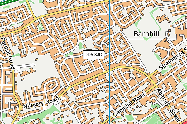 DD5 3JD map - OS VectorMap District (Ordnance Survey)