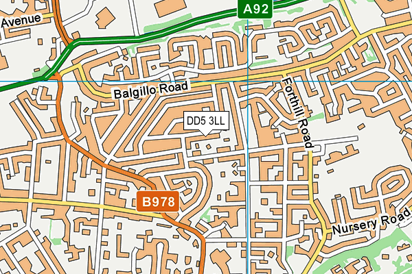 DD5 3LL map - OS VectorMap District (Ordnance Survey) DD5 3LL map - OS VectorMap District (Ordnance Survey)