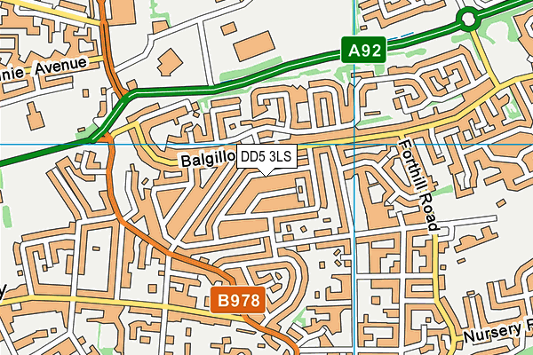 DD5 3LS map - OS VectorMap District (Ordnance Survey)