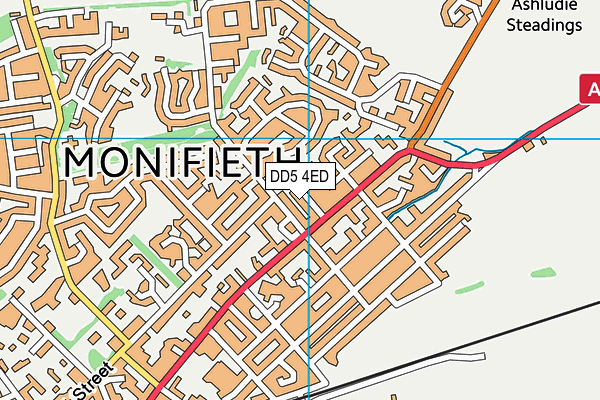 DD5 4ED map - OS VectorMap District (Ordnance Survey)