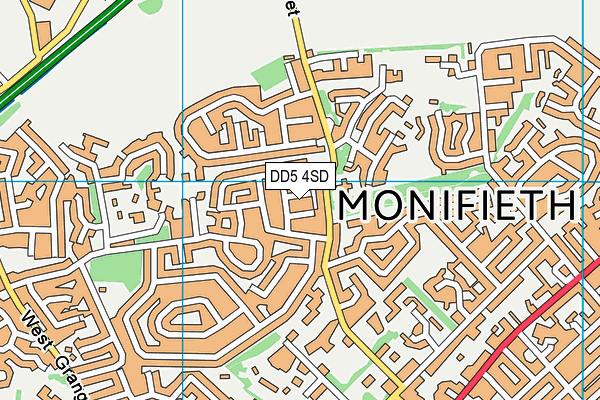 DD5 4SD map - OS VectorMap District (Ordnance Survey)