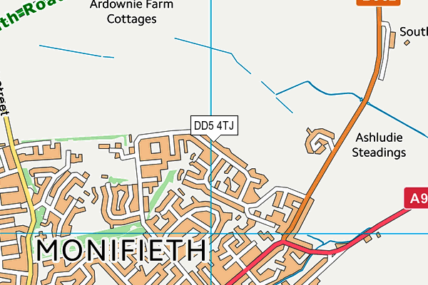 DD5 4TJ map - OS VectorMap District (Ordnance Survey)