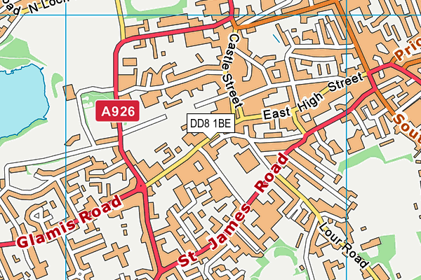 DD8 1BE map - OS VectorMap District (Ordnance Survey) DD8 1BE map - OS VectorMap District (Ordnance Survey)