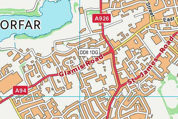 DD8 1DG map - OS VectorMap District (Ordnance Survey)