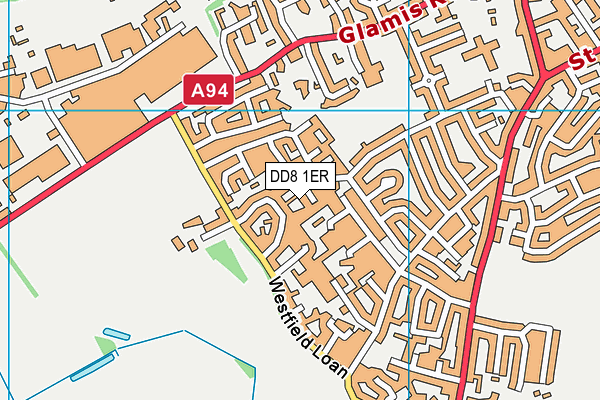 DD8 1ER map - OS VectorMap District (Ordnance Survey)
