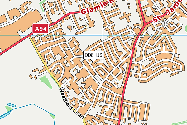 DD8 1JS map - OS VectorMap District (Ordnance Survey)