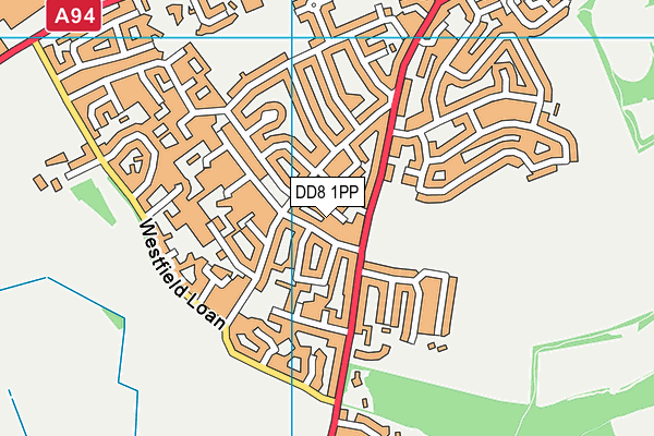 DD8 1PP map - OS VectorMap District (Ordnance Survey) DD8 1PP map - OS VectorMap District (Ordnance Survey)