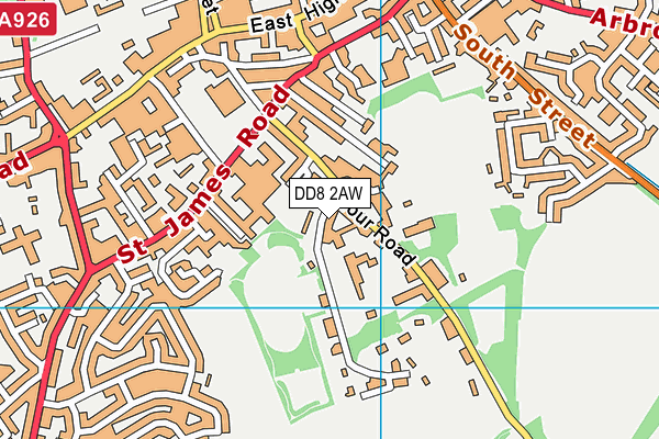 DD8 2AW map - OS VectorMap District (Ordnance Survey) DD8 2AW map - OS VectorMap District (Ordnance Survey)