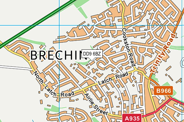 DD9 6BZ map - OS VectorMap District (Ordnance Survey)