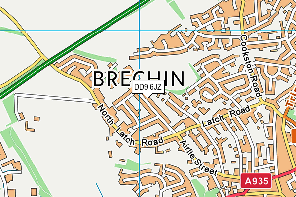 DD9 6JZ map - OS VectorMap District (Ordnance Survey)