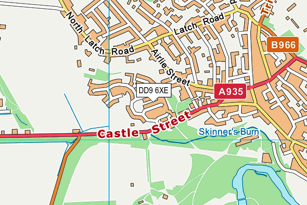 DD9 6XE map - OS VectorMap District (Ordnance Survey)