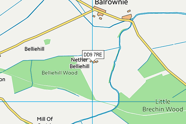 DD9 7RE map - OS VectorMap District (Ordnance Survey)