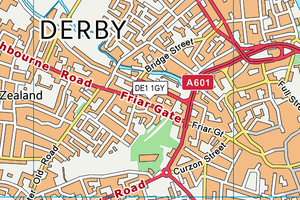 DE1 1GY map - OS VectorMap District (Ordnance Survey) DE1 1GY map - OS VectorMap District (Ordnance Survey)