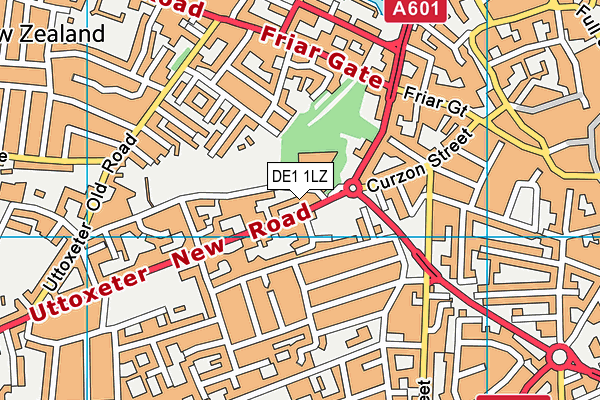 DE1 1LZ map - OS VectorMap District (Ordnance Survey) DE1 1LZ map - OS VectorMap District (Ordnance Survey)