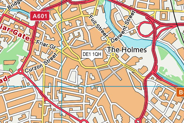 DE1 1QH map - OS VectorMap District (Ordnance Survey)