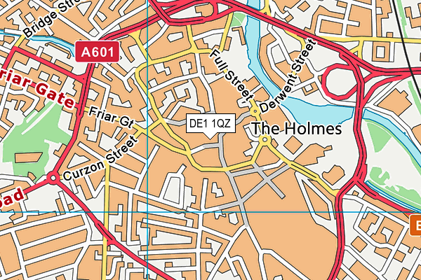 DE1 1QZ map - OS VectorMap District (Ordnance Survey) DE1 1QZ map - OS VectorMap District (Ordnance Survey)