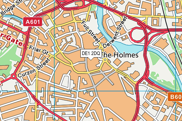 DE1 2DQ map - OS VectorMap District (Ordnance Survey)