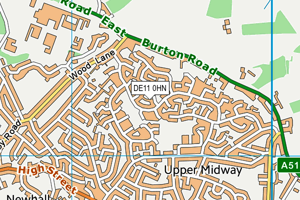 DE11 0HN map - OS VectorMap District (Ordnance Survey)