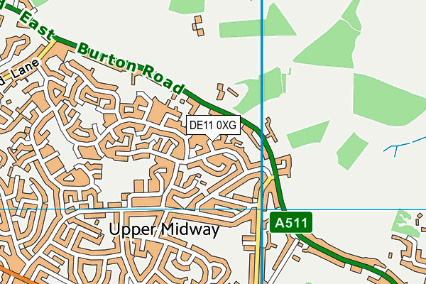 DE11 0XG map - OS VectorMap District (Ordnance Survey)