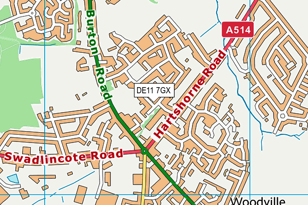 DE11 7GX map - OS VectorMap District (Ordnance Survey) DE11 7GX map - OS VectorMap District (Ordnance Survey)