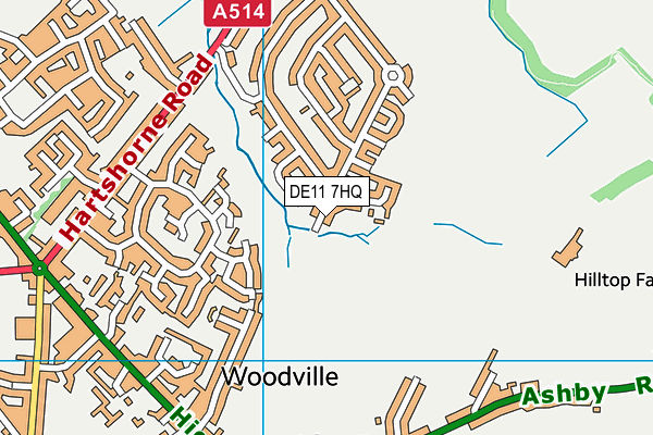 DE11 7HQ map - OS VectorMap District (Ordnance Survey)