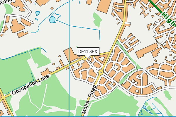 DE11 8EX map - OS VectorMap District (Ordnance Survey) DE11 8EX map - OS VectorMap District (Ordnance Survey)
