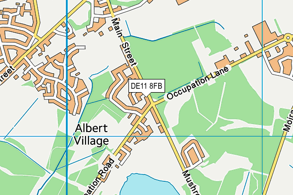 DE11 8FB map - OS VectorMap District (Ordnance Survey) DE11 8FB map - OS VectorMap District (Ordnance Survey)