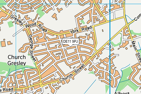 DE11 9PJ map - OS VectorMap District (Ordnance Survey) DE11 9PJ map - OS VectorMap District (Ordnance Survey)