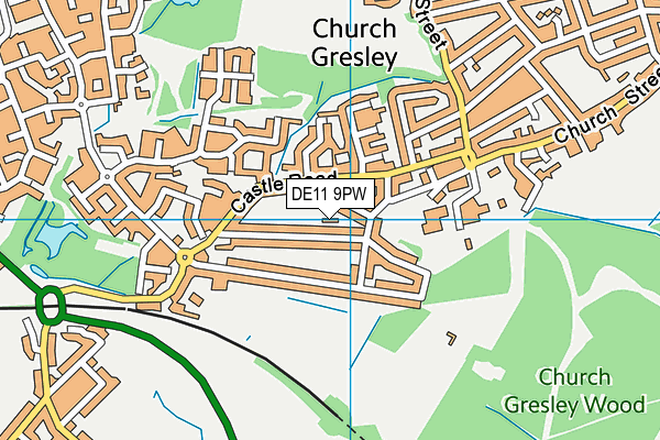 DE11 9PW map - OS VectorMap District (Ordnance Survey) DE11 9PW map - OS VectorMap District (Ordnance Survey)
