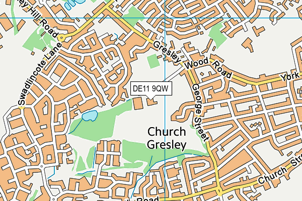 DE11 9QW map - OS VectorMap District (Ordnance Survey)