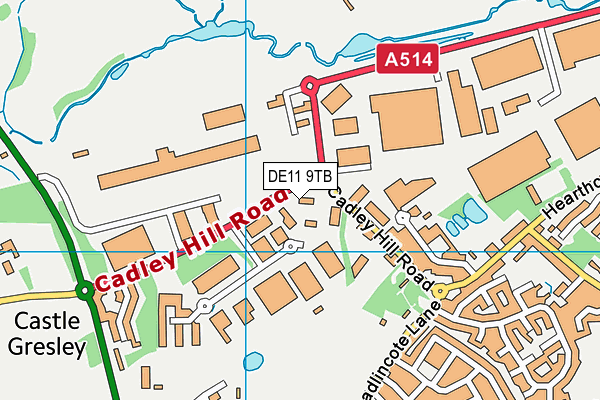 DE11 9TB map - OS VectorMap District (Ordnance Survey) DE11 9TB map - OS VectorMap District (Ordnance Survey)