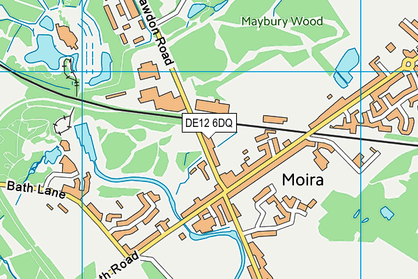 DE12 6DQ map - OS VectorMap District (Ordnance Survey)