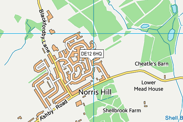 DE12 6HQ map - OS VectorMap District (Ordnance Survey)