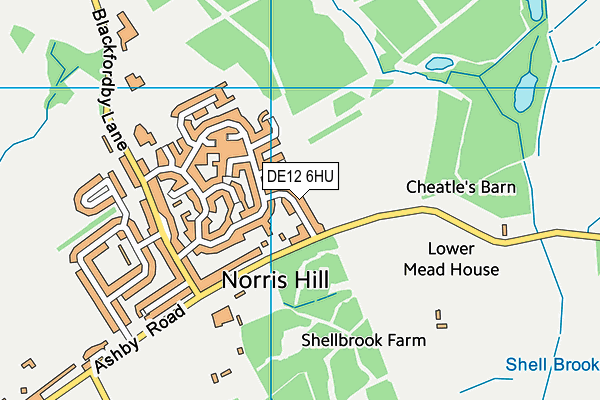 DE12 6HU map - OS VectorMap District (Ordnance Survey)