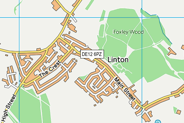 DE12 6PZ map - OS VectorMap District (Ordnance Survey)