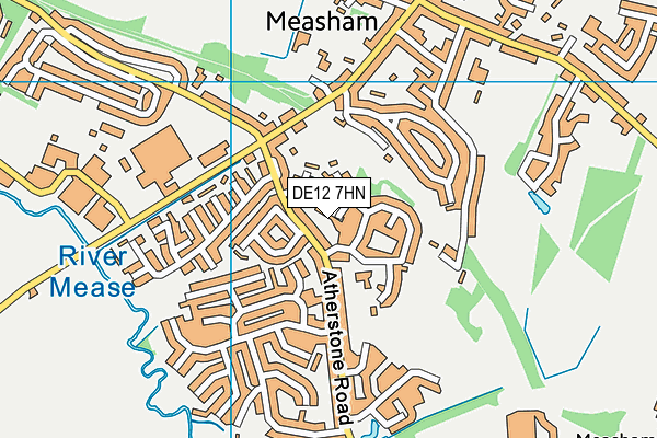 DE12 7HN map - OS VectorMap District (Ordnance Survey) DE12 7HN map - OS VectorMap District (Ordnance Survey)