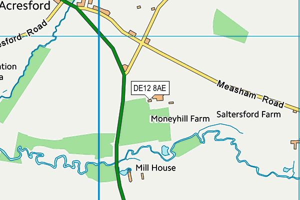 DE12 8AE map - OS VectorMap District (Ordnance Survey) DE12 8AE map - OS VectorMap District (Ordnance Survey)