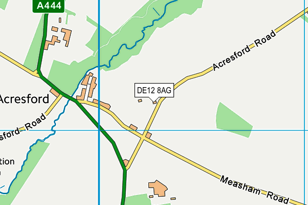 DE12 8AG map - OS VectorMap District (Ordnance Survey) DE12 8AG map - OS VectorMap District (Ordnance Survey)