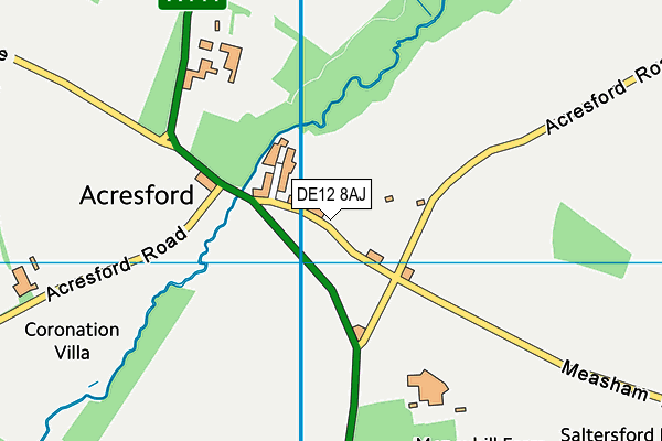 DE12 8AJ map - OS VectorMap District (Ordnance Survey) DE12 8AJ map - OS VectorMap District (Ordnance Survey)
