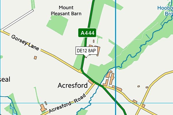 DE12 8AP map - OS VectorMap District (Ordnance Survey)