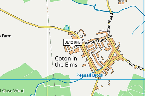 DE12 8HB map - OS VectorMap District (Ordnance Survey) DE12 8HB map - OS VectorMap District (Ordnance Survey)