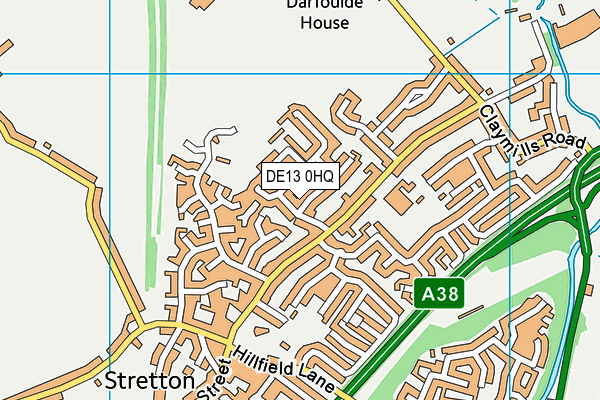 DE13 0HQ map - OS VectorMap District (Ordnance Survey)