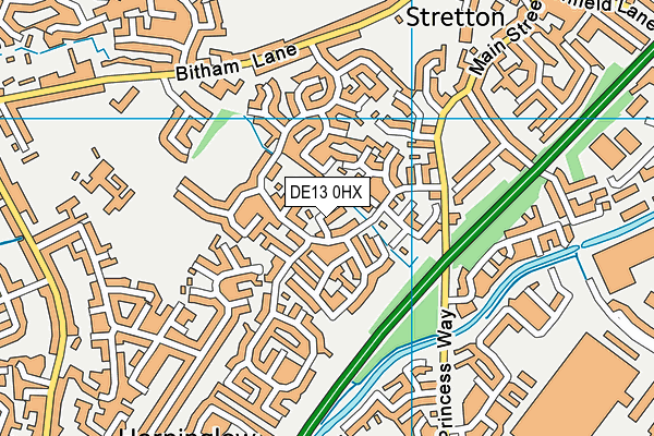 DE13 0HX map - OS VectorMap District (Ordnance Survey) DE13 0HX map - OS VectorMap District (Ordnance Survey)